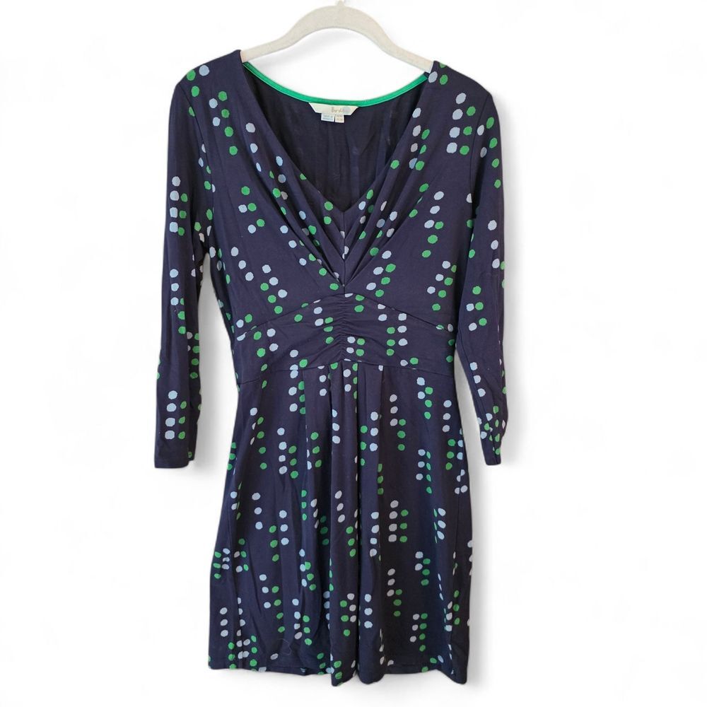 Boden Midnight Blue Dress with Emerald Accent